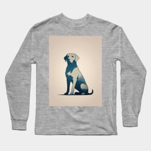 Labrador Retriever Dog 2 - Japanese Old Vintage Long Sleeve T-Shirt